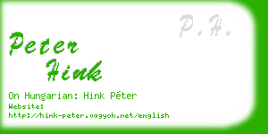 peter hink business card